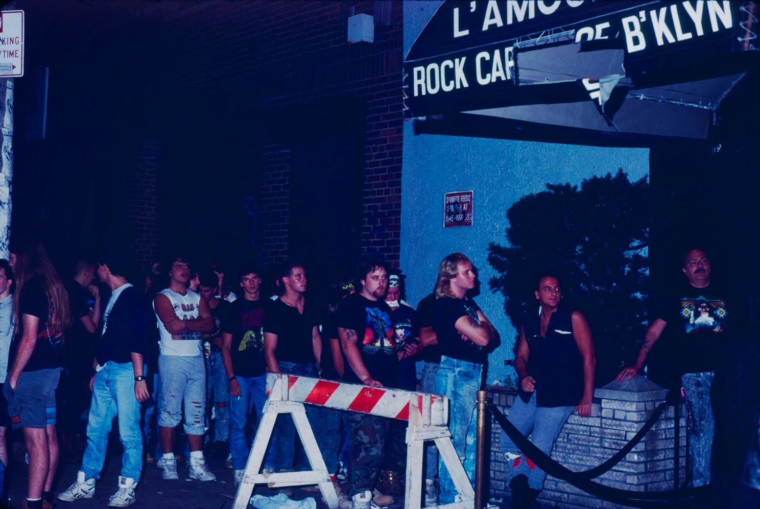 L'Amours metal maniacs congregating before another night of mayhemic destruction (photo by Ed Esposito, image couresy of Alex Kayne).