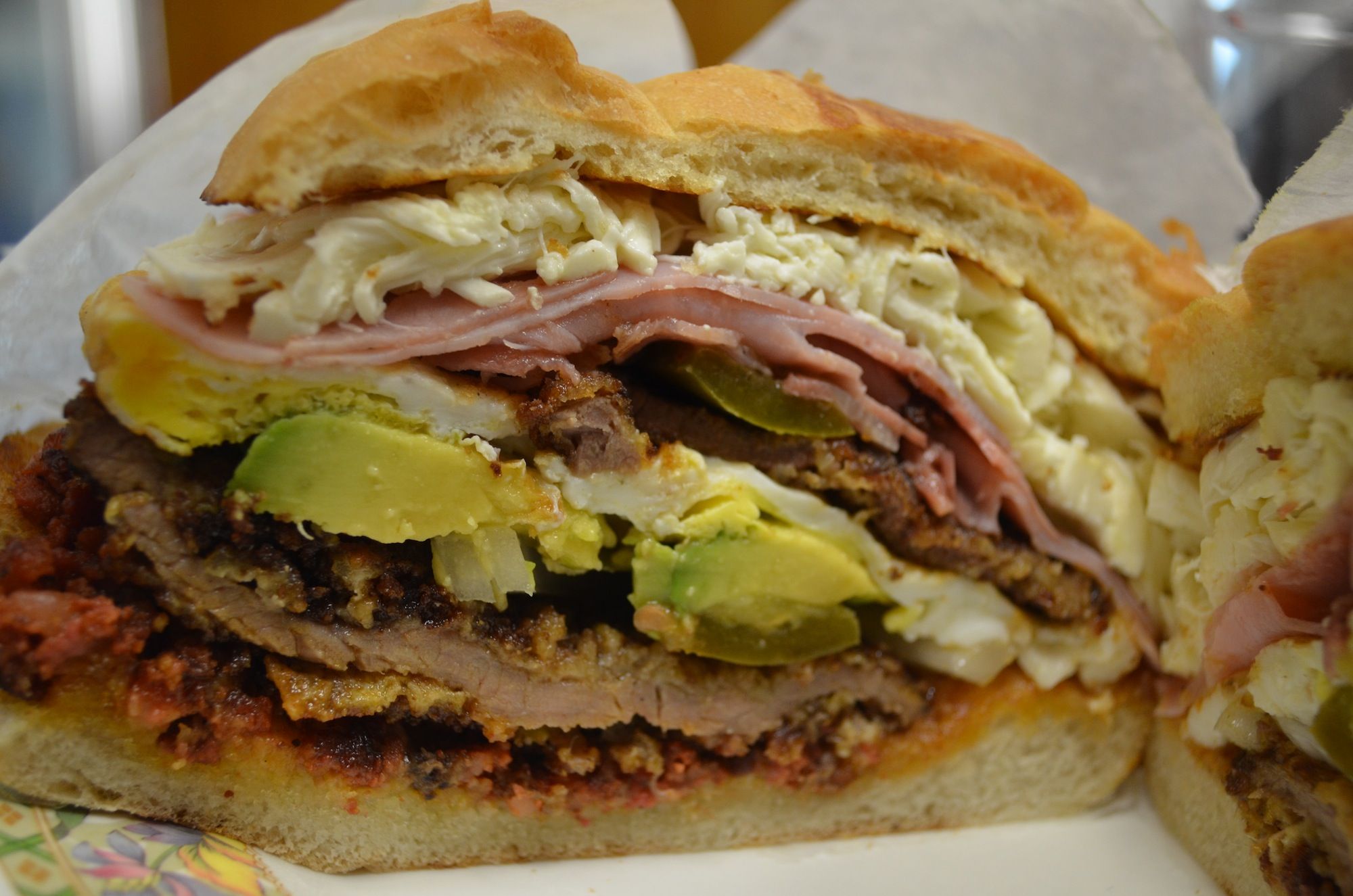 The torta Cubana at Taqueria El Buen Gusto. (Photo: Alex Ellefson / Sheepshead Bites)