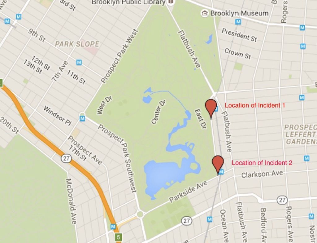 Stabbing incidents in Prospect Park