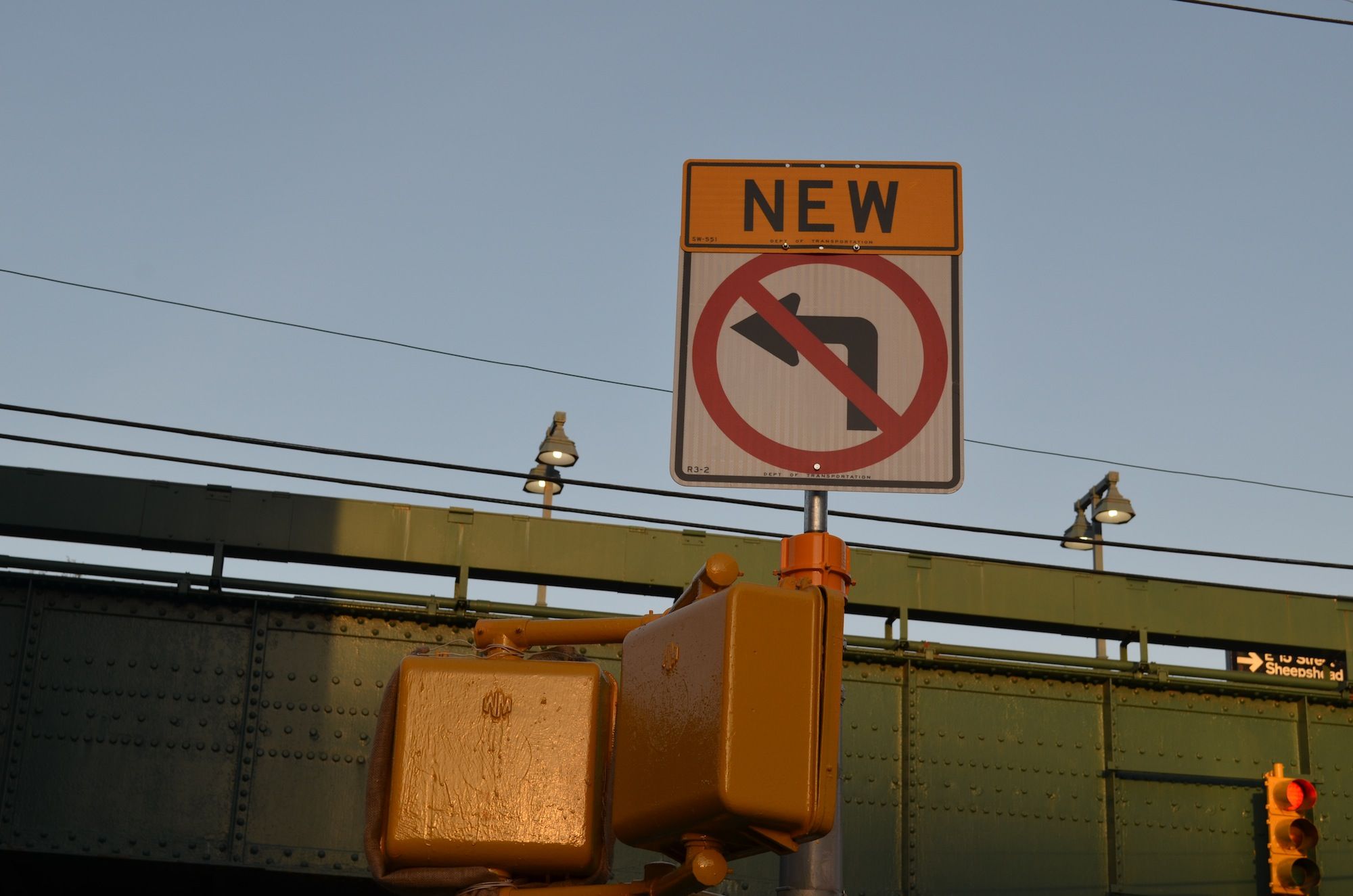New street signs were installed on Sheepshead Bay Road. (Photo: Alex Ellefson / Sheepshead Bites)