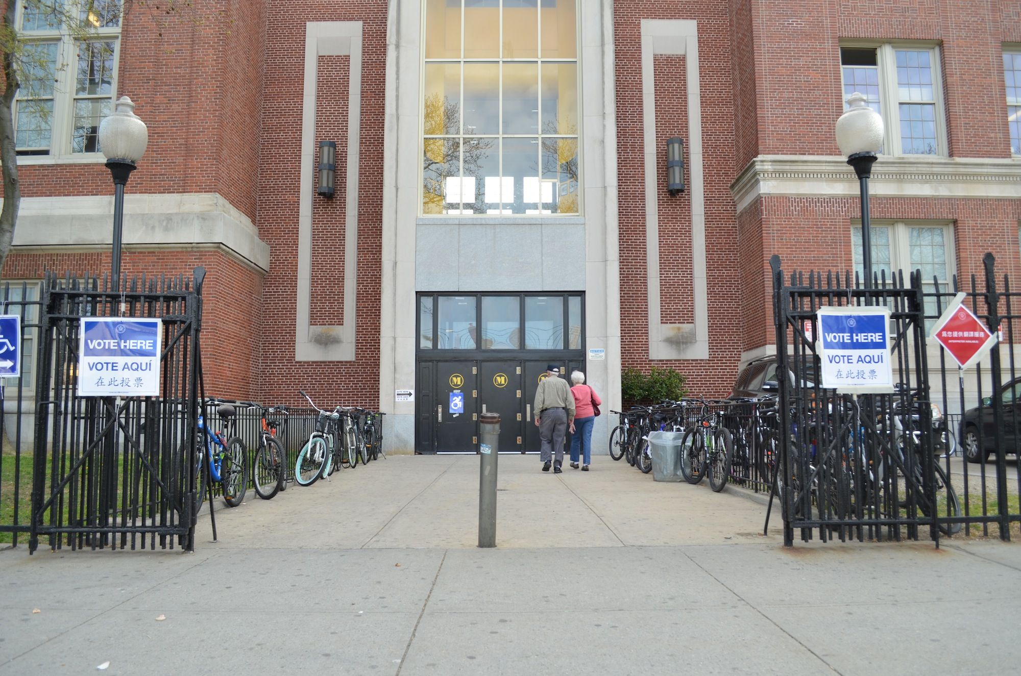 Polling for the presidential primary took place at James Madison High School. (Photo: Alex Ellefson / Sheepshead Bites)