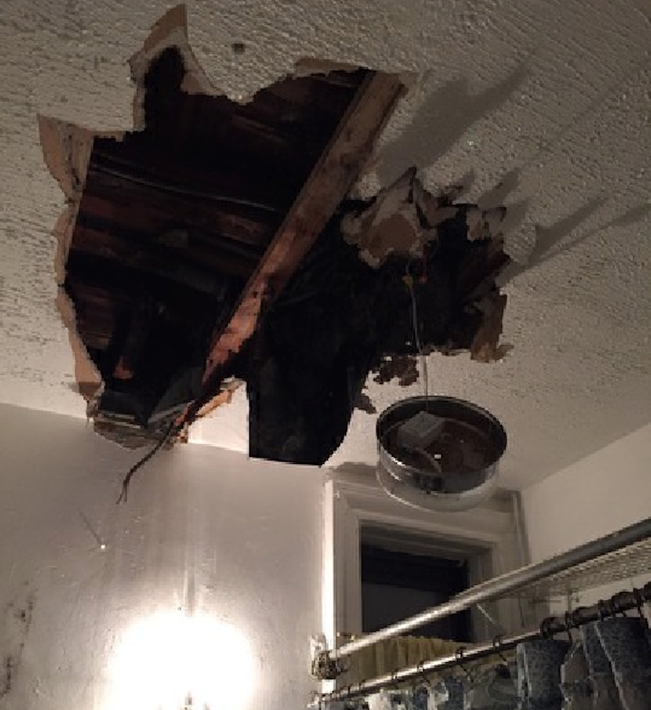 Ceiling Collapses Last Night At 2010 Newkirk Avenue; Tenant Unable To Reach Landlord