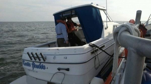 Coast Guard rescuing a boat near Sheepshead Bay. (Photo provided by the U.S. Coast Guard)