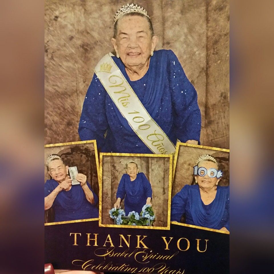 Happy 100th birthday, Isabel Espinal! (Photo courtesy of Maritza Peralta)