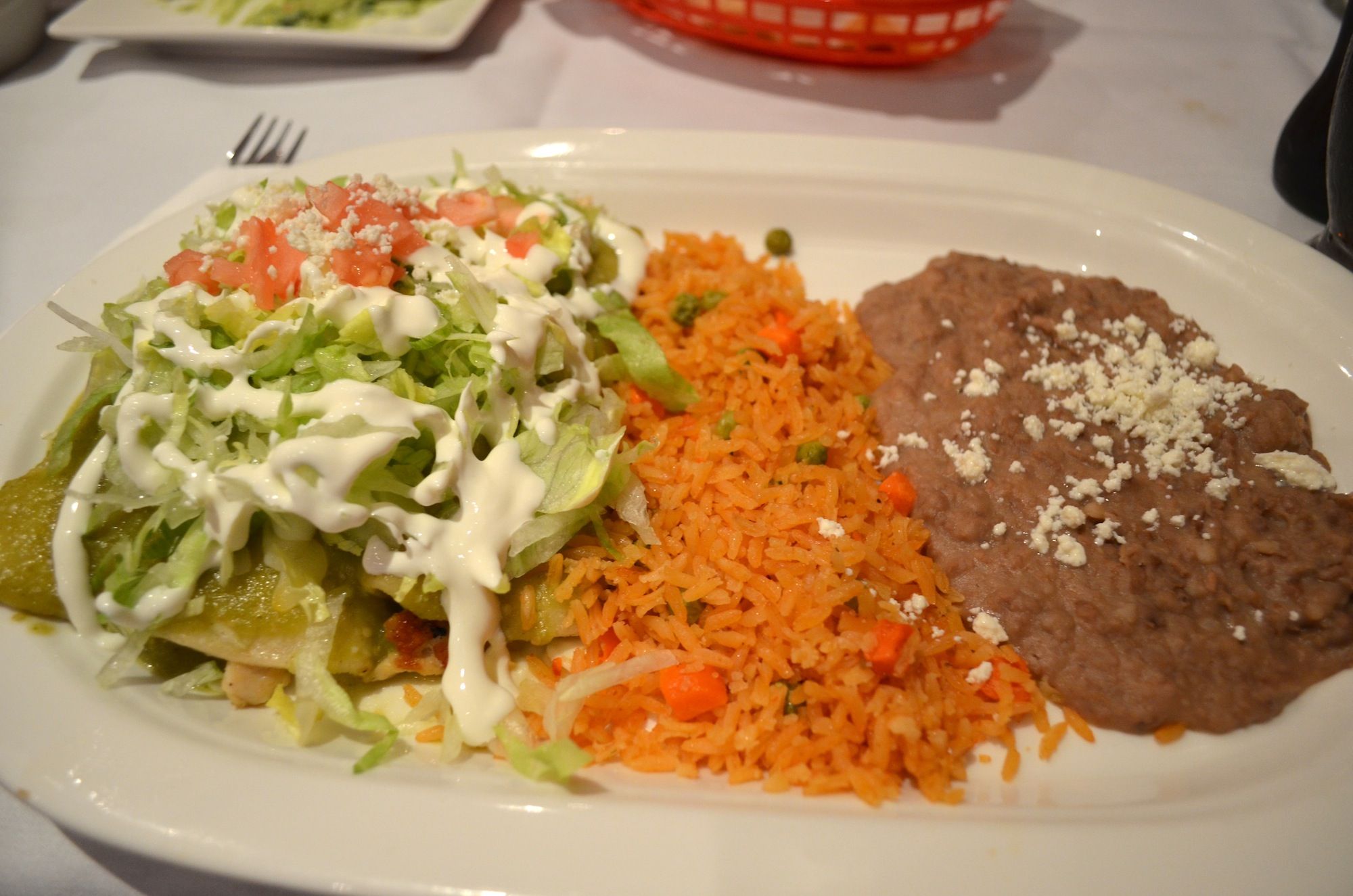 The chicken enchiladas. (Photo: Alex Ellefson / Sheepshead Bites)