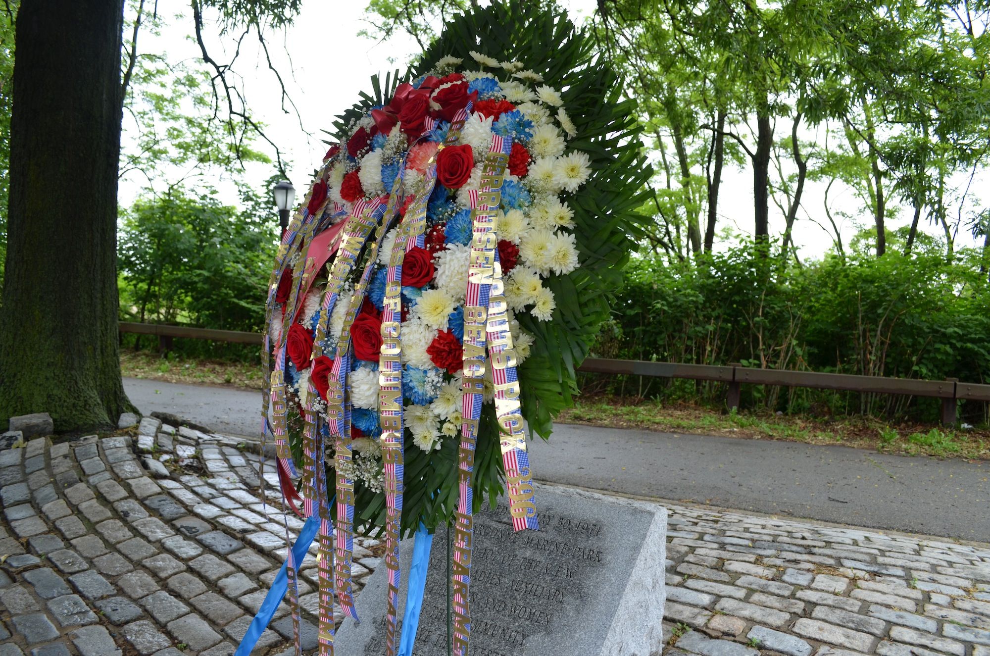 The veterans war memorial in Gerritsen Beach. (Photo: Alex Ellefson / Sheepshead Bites)