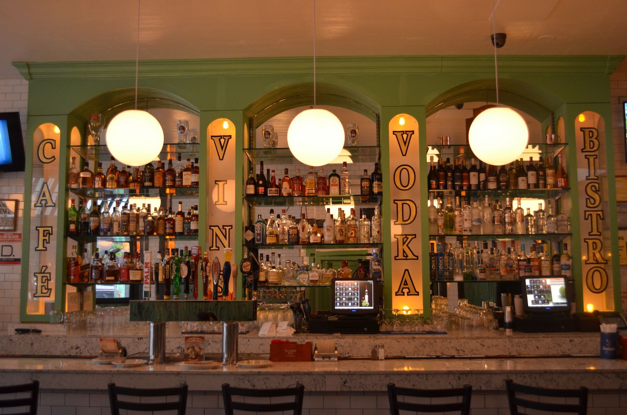 The bar at Max Cafe. (Photo: Alex Ellefson / Sheepshead Bites)
