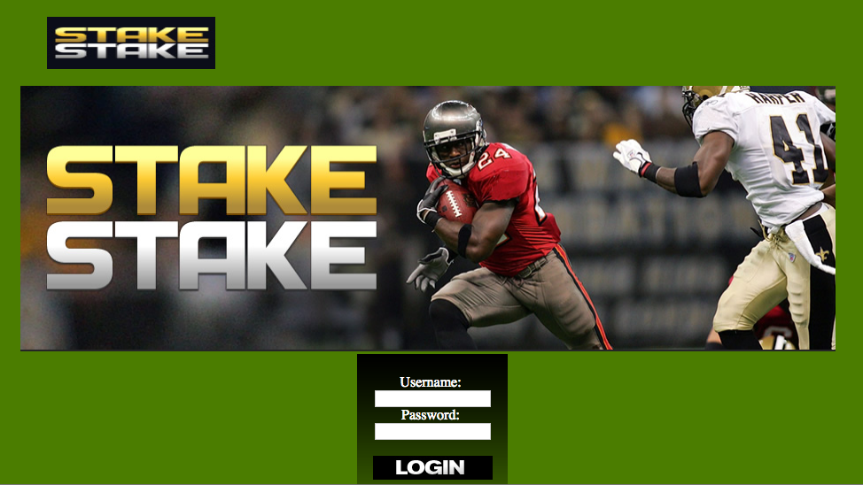 A screenshot of the illegal sports gambling site www.stakestake.com