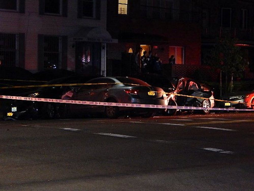 The crash scene at Avenue P and East 12th Street Monday night. (Photo: Mike Wright‎ / Facebook)