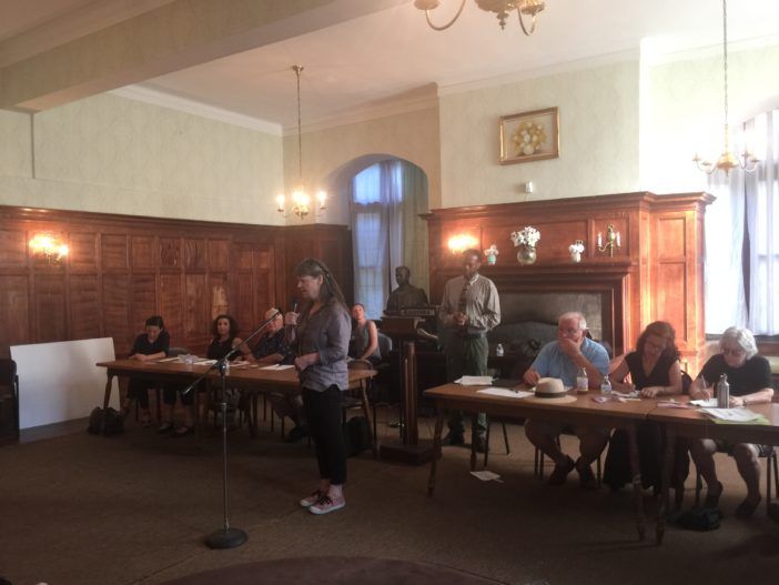 Citizens voiced their concerns about the now-withdrawn Clinton Avenue bike lane (Courtesy Fort Greene Focus/Justin Fox)