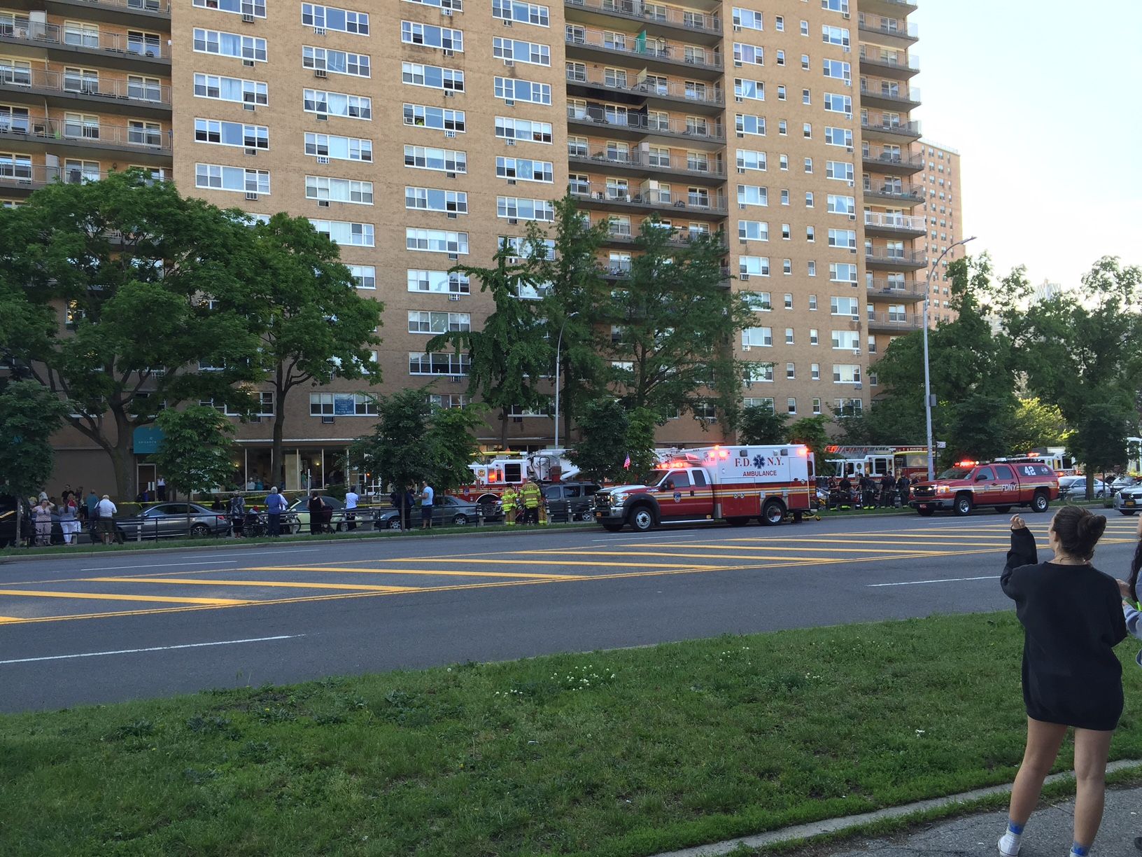 A fire broke out in an apartment on the 14th floor of the Shorecrest Towers. (Photo by James Wall)