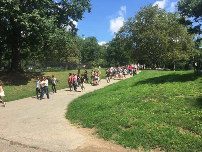 Marchers in Fort Greene Park (Courtesy Fort Greene Focus/Justin Fox)