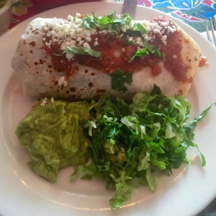 The chicken burrito at Pequeña. (Courtesy Fort Greene Focus/Justin Fox.)