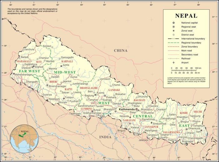 map of nepal