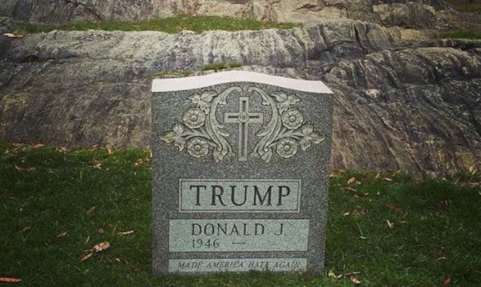 Trump ‘Tombstone’ Linked to Frightening Clown In Green-Wood Cemetery