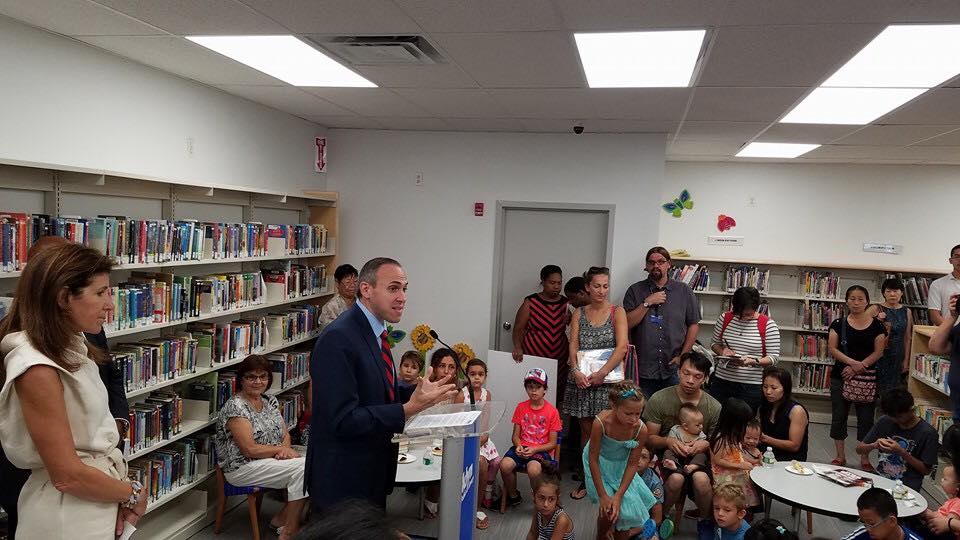 Ulmer Park Library re-opening. (Photo courtesy of Councilman Mark Treyger)