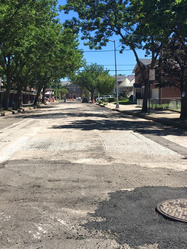 Hampton Avenue milled and ready for paving. Photo courtesy of Facebook/City Councilmember Chaim Deutsch.