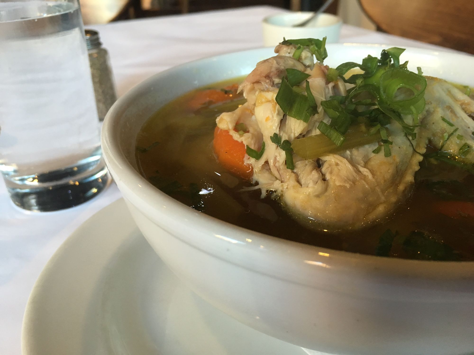 Chicken soup at Pio Pio. (Photo by Rachel Silberstein/Bensonhurst Bean)