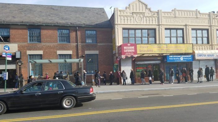 Package pick up line, Church Avenue, March 2016. (Photo by Jason Alicea / Google)