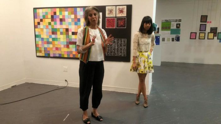 Publicolor founder Ruth Lande Shuman and Natasha Seng addressed the students and supporters at Pratt. (Photo: Elizabeth Elizalde / Fort Greene Focus) 