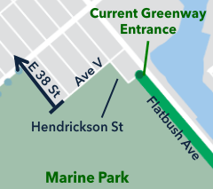 How the bike lane would've connected to Jamaica Bay Greenway. Photo courtesy of DOT.