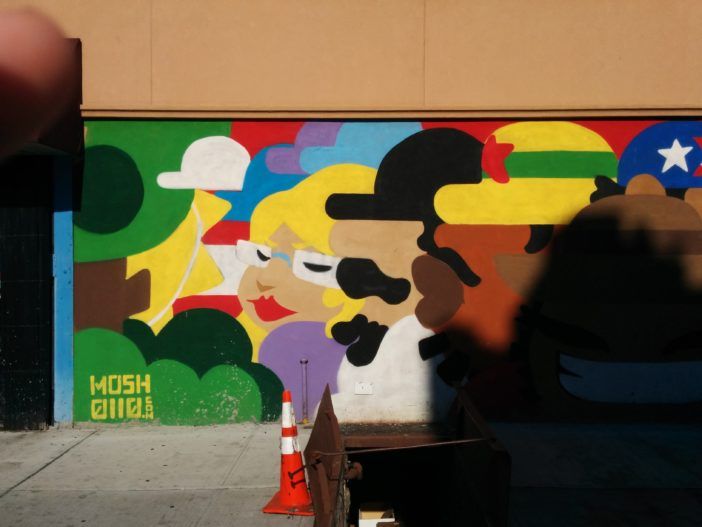 Mural at the corner of E 16 Street and Newkirk Avenue, where the Newkirk Theater once stood