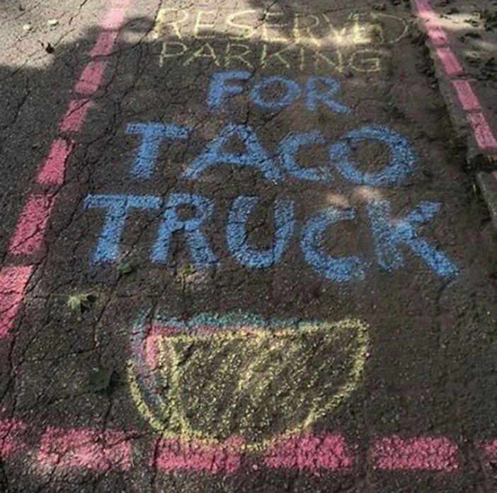 reserved parking for taco truck