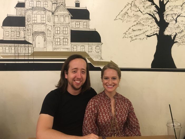 Aaron Craig and Brynn Elliot Watkins at Cafe Madeline. (Photo by Ditmas Park Corner)