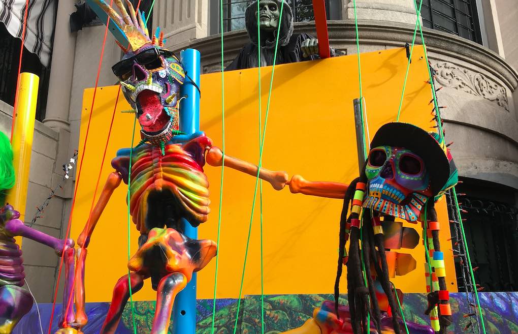 Colorful Skeletons On 9th Street Smile For Día De Los Muertos And Frown On Trump