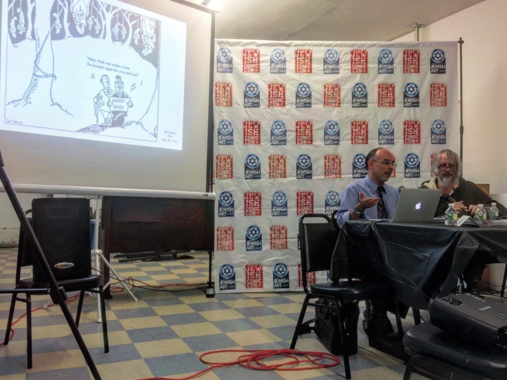 A sobering panel on political cartoons closed out Jewish Comic Con (Courtesy BKLYNER/Justin Fox)