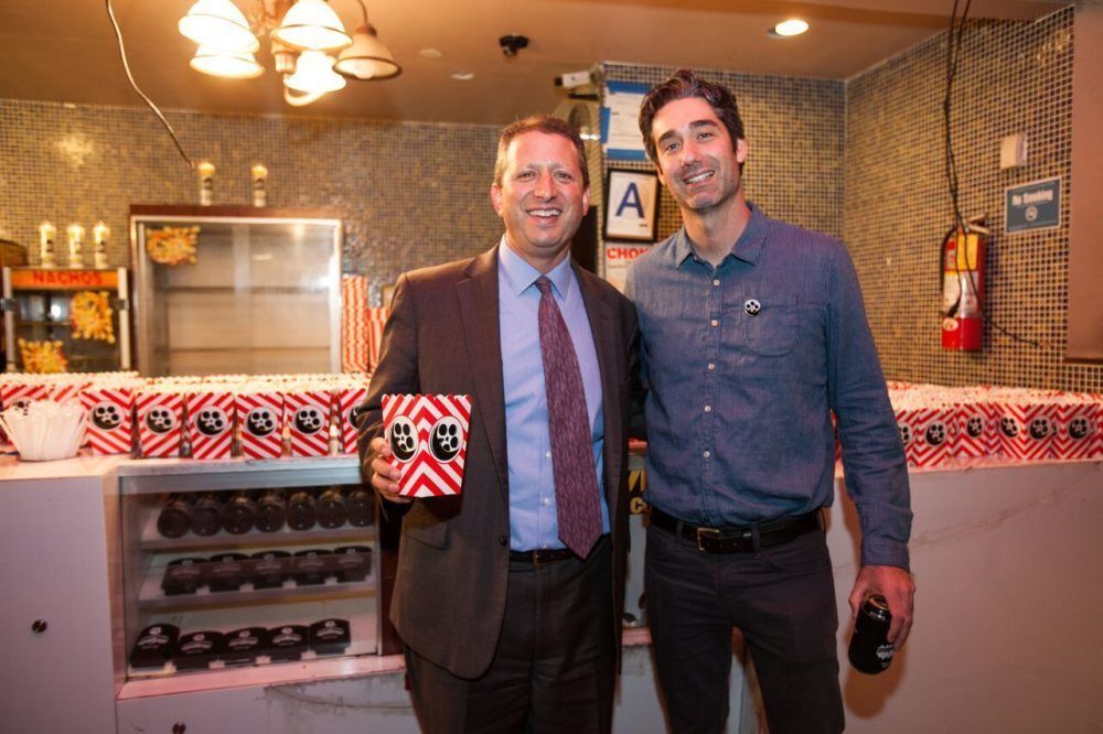 Council Member Brad Lander with Nitehawk founder Matthew Viragh. (Photo by Michelle McSwain)