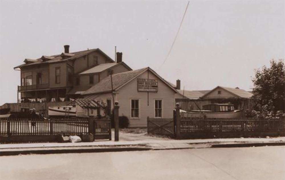 Emmons Avenue between Haring Street and Nostrand Avenue, "showing Ewen Olson's boat Yard. This place adjoins No. 3038 on the west," 1933. (Photo via NYPL)