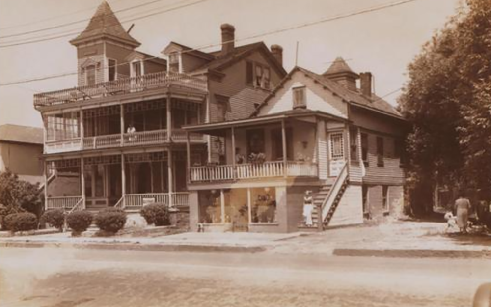 3127-29 Emmons Avenue, north side, between Ford and Coyle Streets, 1933. "Houses concerned are framed." (Photo by P.L. Sperr via NYPL)