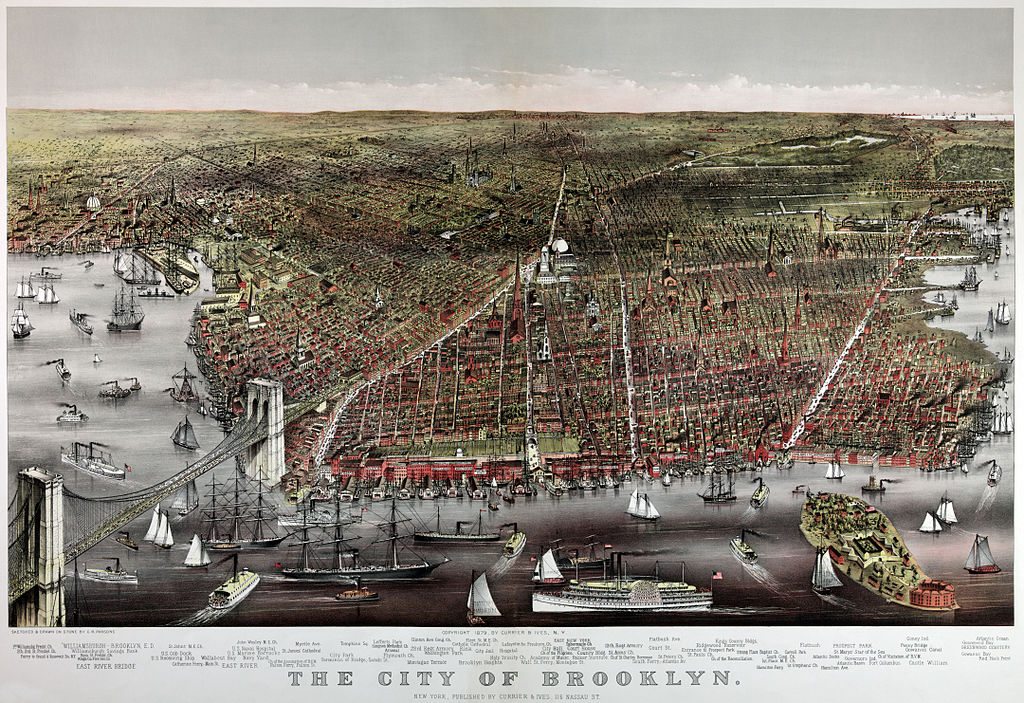 Currier & Ives Map of Brooklyn