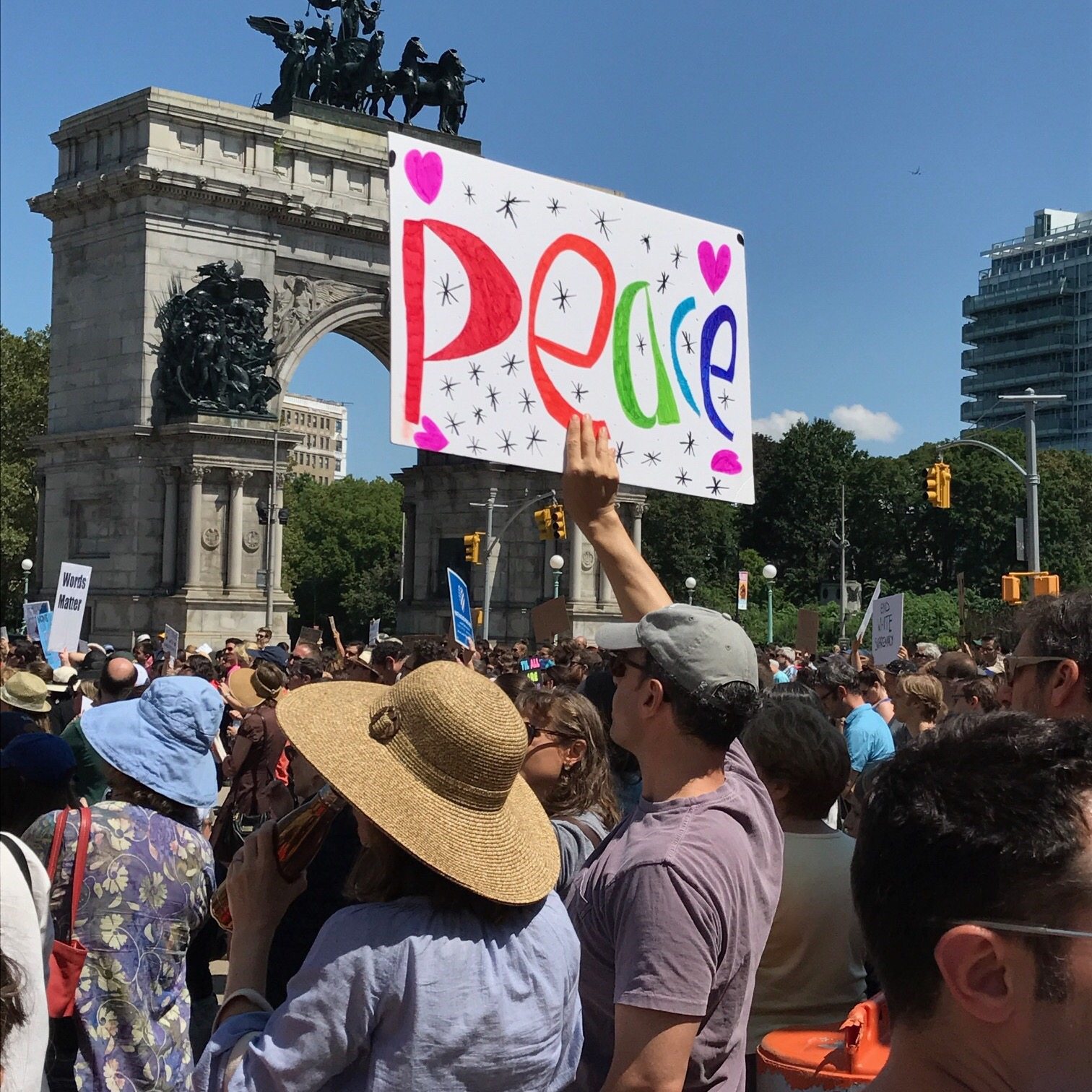 Protesters Gathered At Grand Army Plaza To Denounce White Supremacy