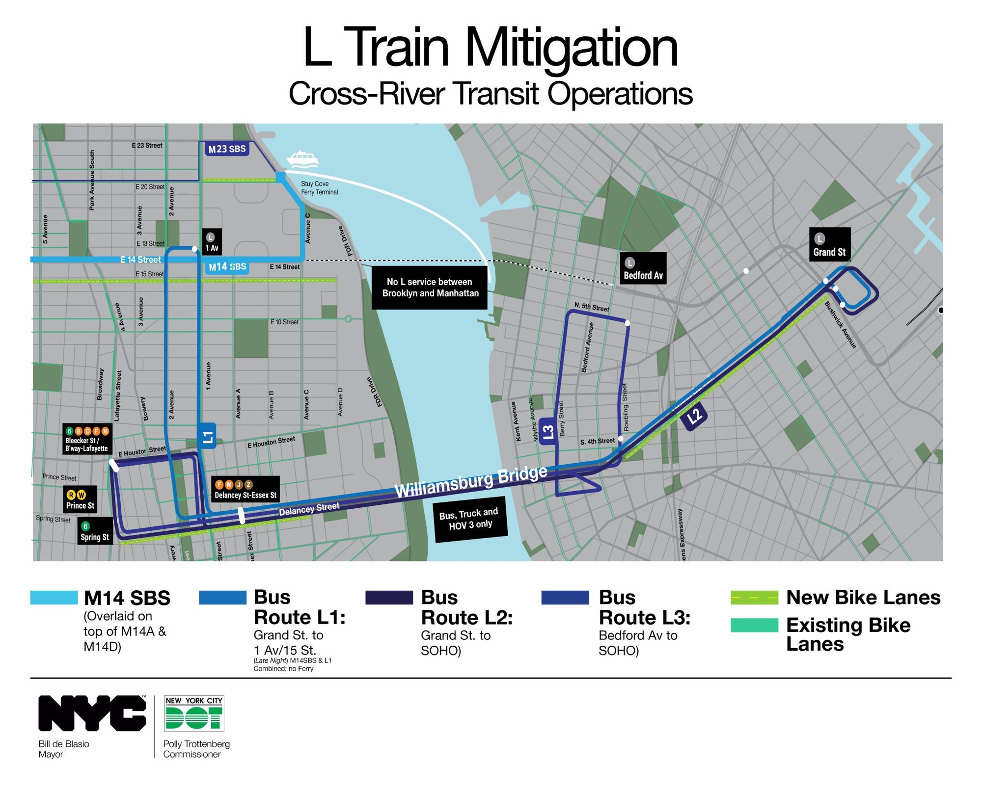 L Train Closure Mitigation Plan Released by MTA, DOT